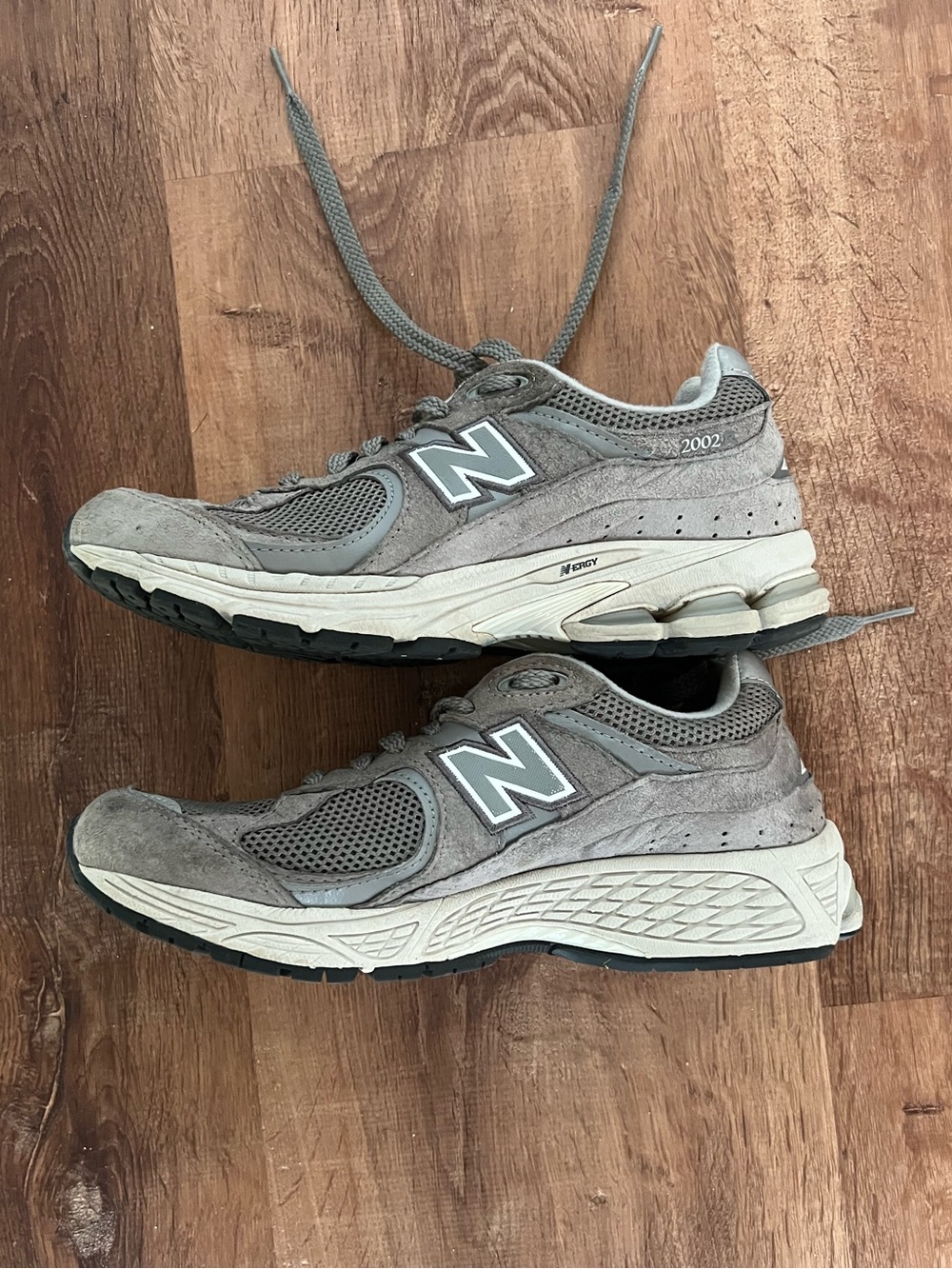New Balance Grey Suede & Mesh 2002R Running Sneakers